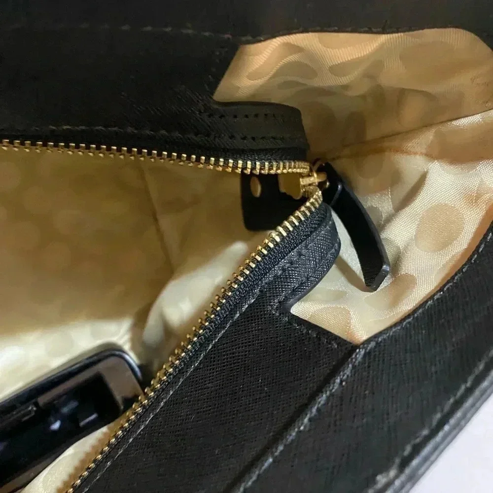 Kate spade black saffiano leather tote handbag